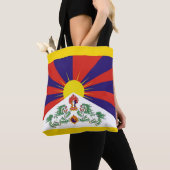 Tibet, Tibetaanse vlag & Sneeuwleeuwen - Himalaya Tote Bag (Dichtbij)