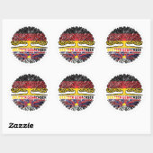 Tibet Tibetisch Deutsch Deutschland Baum Wurzel Ronde Sticker (Vel)