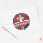 Tibet Tibetisch Schweizer Schweiz Baum Wurzel Ronde Sticker (Envelop)