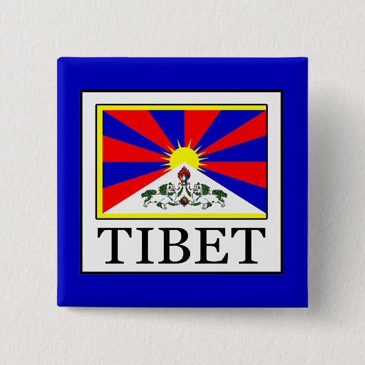 Tibet Vierkante Button 5,1 Cm (Voorkant)