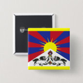 Tibet Vierkante Button 5,1 Cm (Voorkant /achterkant)