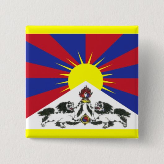 Tibet Vierkante Button 5,1 Cm (Voorkant)