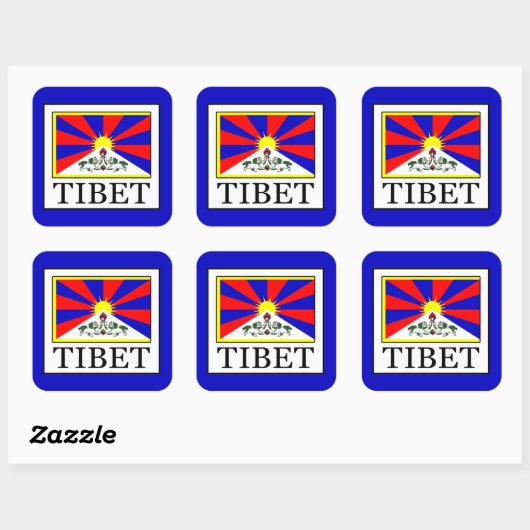 Tibet Vierkante Sticker (Vel)