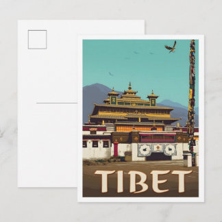 Tibet Vintage Kunst Reizen Briefkaart