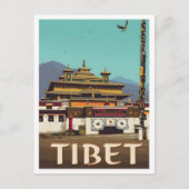Tibet Vintage Kunst Reizen Briefkaart (Voorkant)