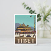 Tibet Vintage Kunst Reizen Briefkaart (Staand voorkant)