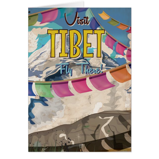 Tibet Vintage Reisposter (Voorkant)