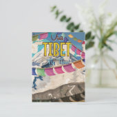 Tibet Vintage Reisposter Briefkaart (Staand voorkant)