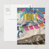 Tibet Vintage Reisposter Briefkaart (Voorkant / Achterkant)