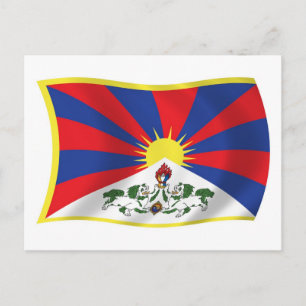 Tibet Vlag Ansichtkaart Briefkaart