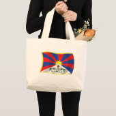 Tibet Vlag Boodschappentas Grote Tote Bag (Voorkant (product))