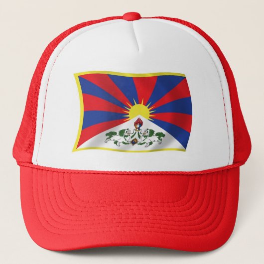 Tibet Vlag Hoed Trucker Pet (Voorkant)