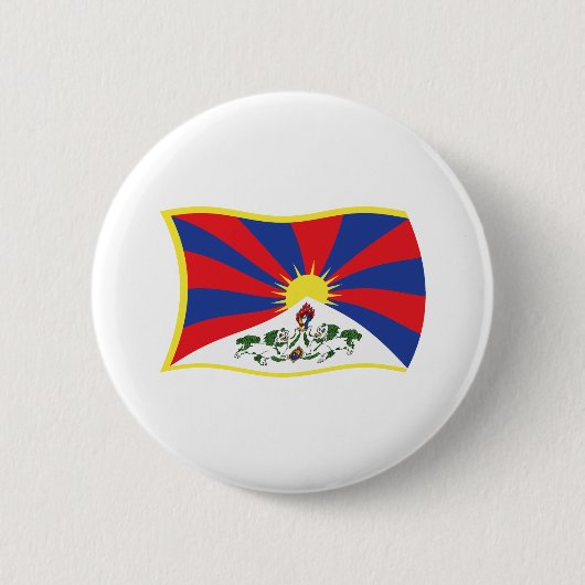 Tibet Vlag Knop Ronde Button 5,7 Cm (Voorkant)