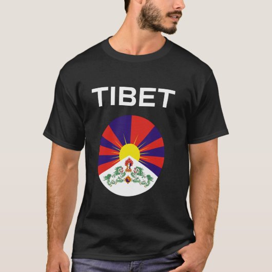 Tibet Vlag Modern T-shirt (Voorkant)