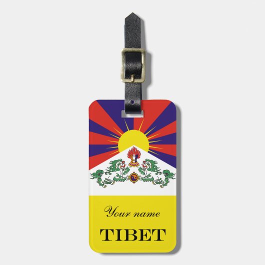 Tibet vlag - Snow Lion Flag Bagagelabel (Voorkant verticaal)