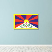 Tibet vlag - Snow Lion Flag Canvas Afdruk (Insitu (Houten vloer))