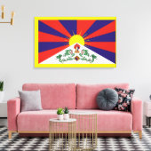 Tibet vlag - Snow Lion Flag Canvas Afdruk (Insitu (Woonkamer))