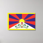 Tibet vlag - Snow Lion Flag Canvas Afdruk (Voorkant)