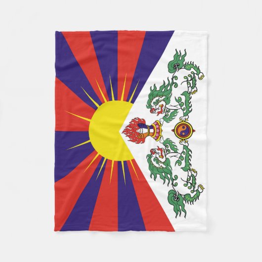 Tibet vlag - Snow Lion Flag Fleece Deken (Voorkant)