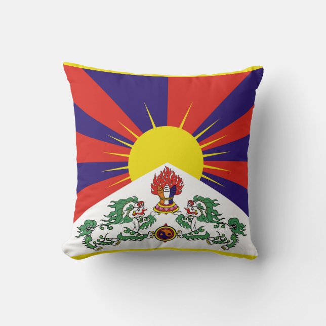 Tibet vlag - Snow Lion Flag Kussen (Voorkant)