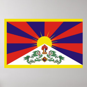 Tibet vlag - Snow Lion Flag Poster