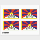 Tibet vlag - Snow Lion Flag Rechthoekige Sticker (Vel)