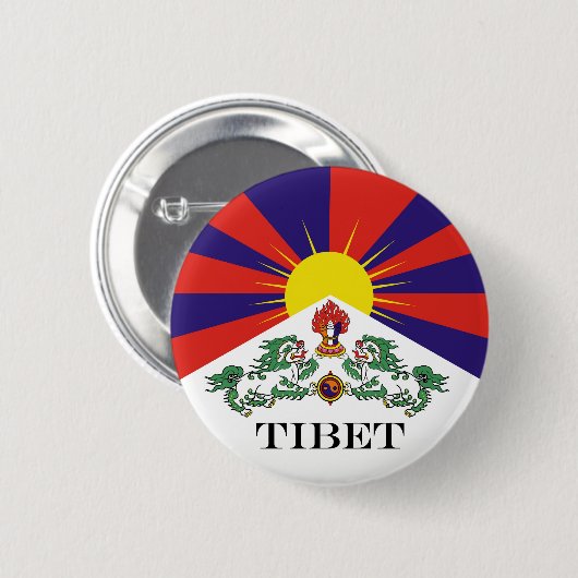 Tibet vlag - Snow Lion Flag Ronde Button 5,7 Cm (Voorkant /achterkant)