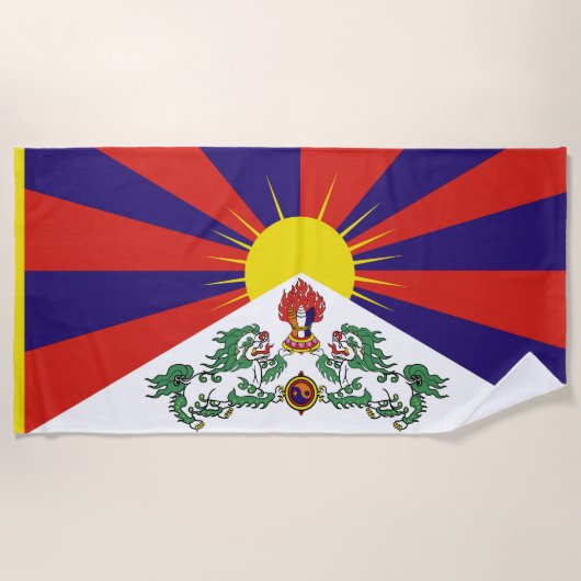 Tibet vlag - Snow Lion Flag Strandlaken (Voorkant)