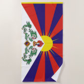 Tibet vlag - Snow Lion Flag Strandlaken (Voorkant)