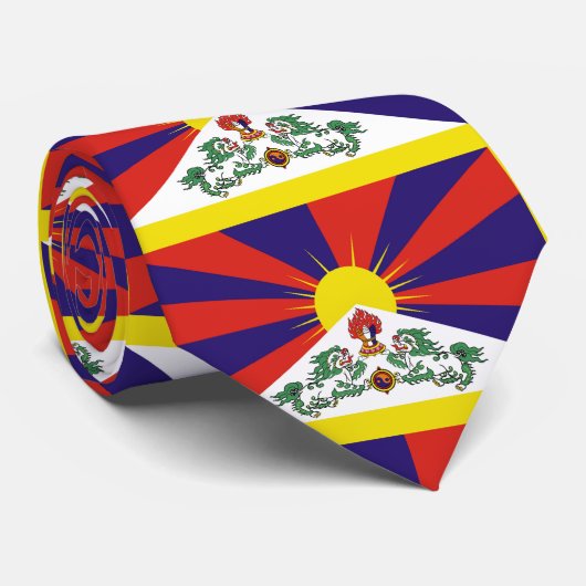 Tibet vlag - Snow Lion Flag Stropdas (Opgerold)