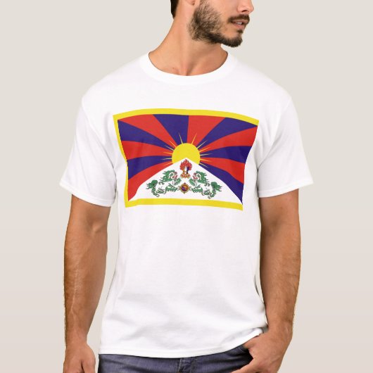 Tibet vlag - Snow Lion Flag T-shirt (Voorkant)