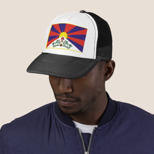 Tibet vlag - Snow Lion Flag Trucker Pet (In situ)