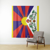 Tibet vlag - Snow Lion Flag Wandkleed (In situ)