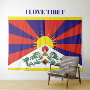 Tibet vlag - Snow Lion Flag Wandkleed
