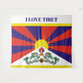 Tibet vlag - Snow Lion Flag Wandkleed (Voorkant (horizontaal))