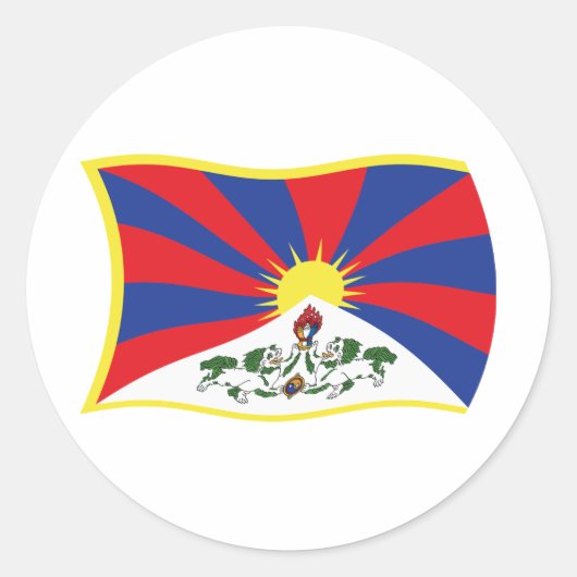 Tibet Vlag Sticker (Voorkant)
