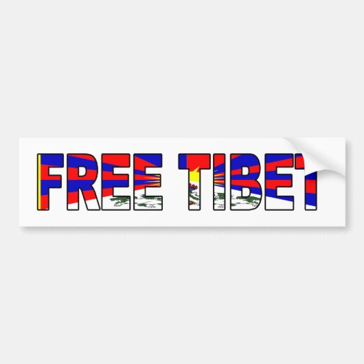 Tibet Vrij Bumpersticker (Voorkant)