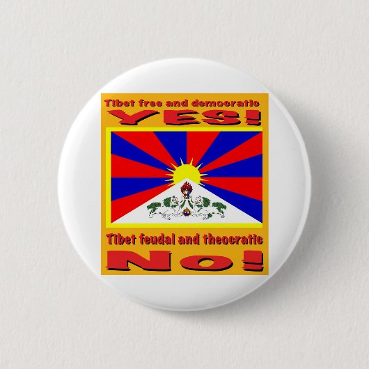 Tibet vrij en democratisch ronde button 5,7 cm (Voorkant)