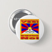 Tibet vrij en democratisch ronde button 5,7 cm (Voorkant /achterkant)