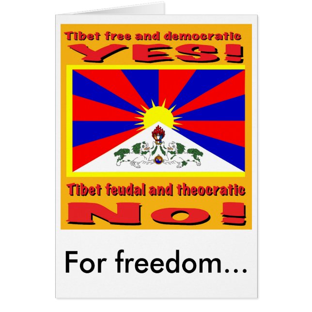 Tibet vrij en democratisch, Voor vrijheid... (Voorkant)