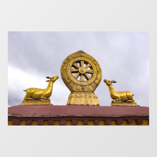 Tibet, wiel Lhasa - Dharma in de Jokhang tempel Raamsticker (Vel)