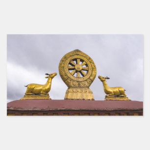 Tibet, wiel Lhasa - Dharma in de Jokhang tempel Rechthoekige Sticker