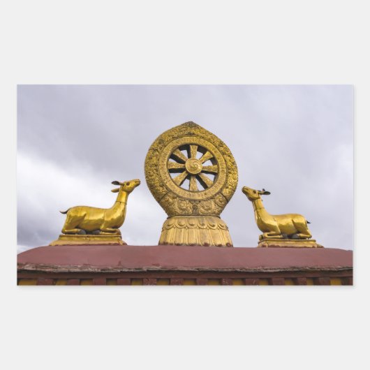 Tibet, wiel Lhasa - Dharma in de Jokhang tempel Rechthoekige Sticker (Voorkant)