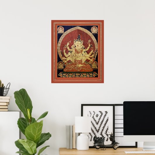 Tibetaan Thangka van Guhyasamaja Akshobhyavajra Poster (Thuiskantoor)
