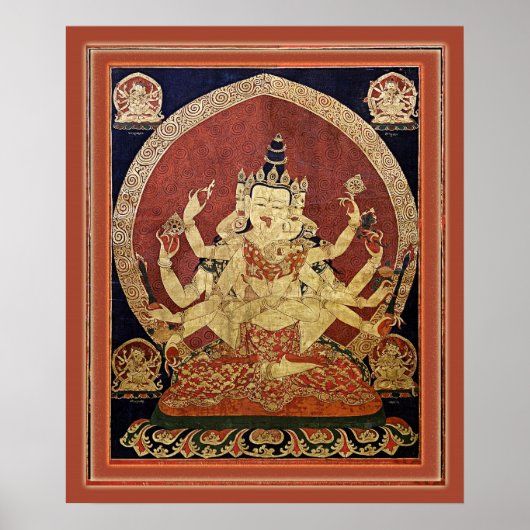 Tibetaan Thangka van Guhyasamaja Akshobhyavajra Poster (Voorkant)