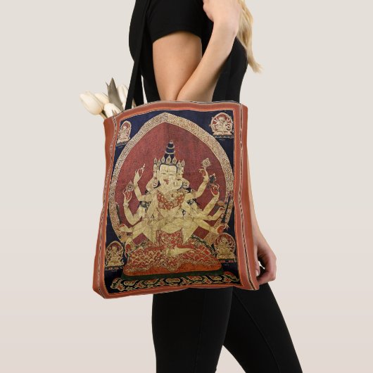 Tibetaan Thangka van Guhyasamaja Akshobhyavajra Tote Bag (Dichtbij)