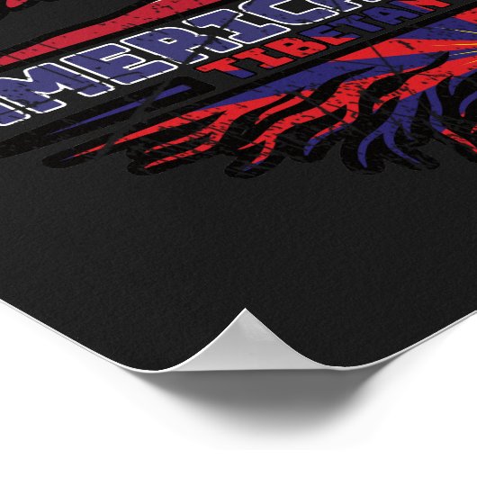 Tibetaans-Amerikaanse Tibetaanse vlag - Boomboomro Poster (Hoek)