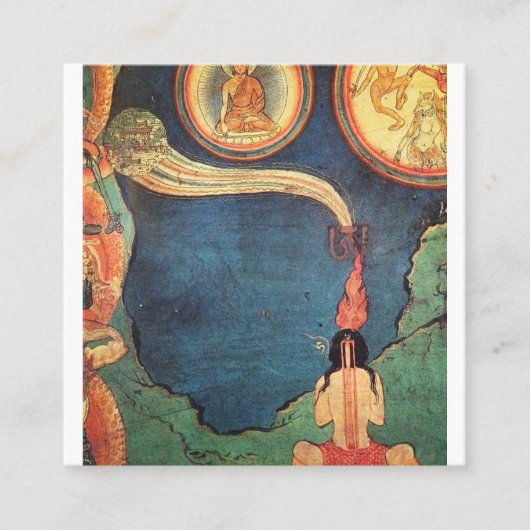 Tibetaans boeddhistisch beeld van tummo vierkante visitekaartje (Voorkant)