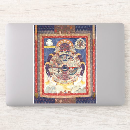 Tibetaans boeddhistisch levenswiel sticker (Computer)