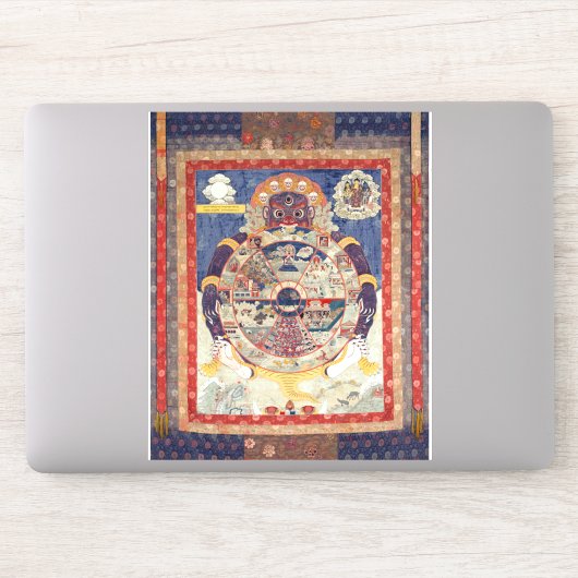 Tibetaans boeddhistisch Wiel van het Leven Sticker (Computer)